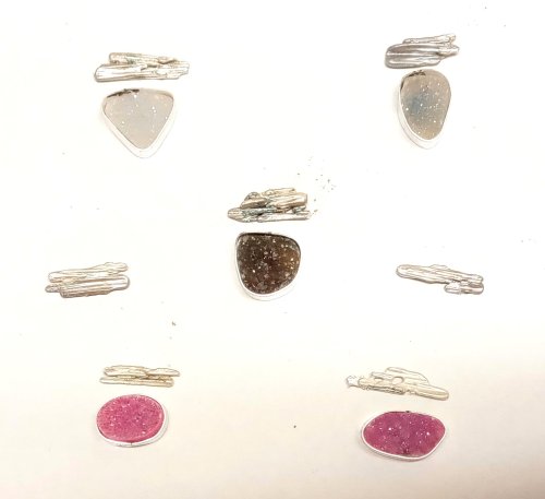 Judy Larson's Combine Druzy With Straw and Water Cast Components - , Wire Jewelry Design, Filing, Finishing, Butane Torch, Soldering, Solder, Design, Neutralize them in baking soda water